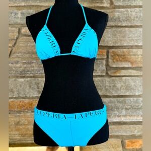 La Perla "Audition" Triangle Bikini Top w/ Matching Brazilian Briefs: Small